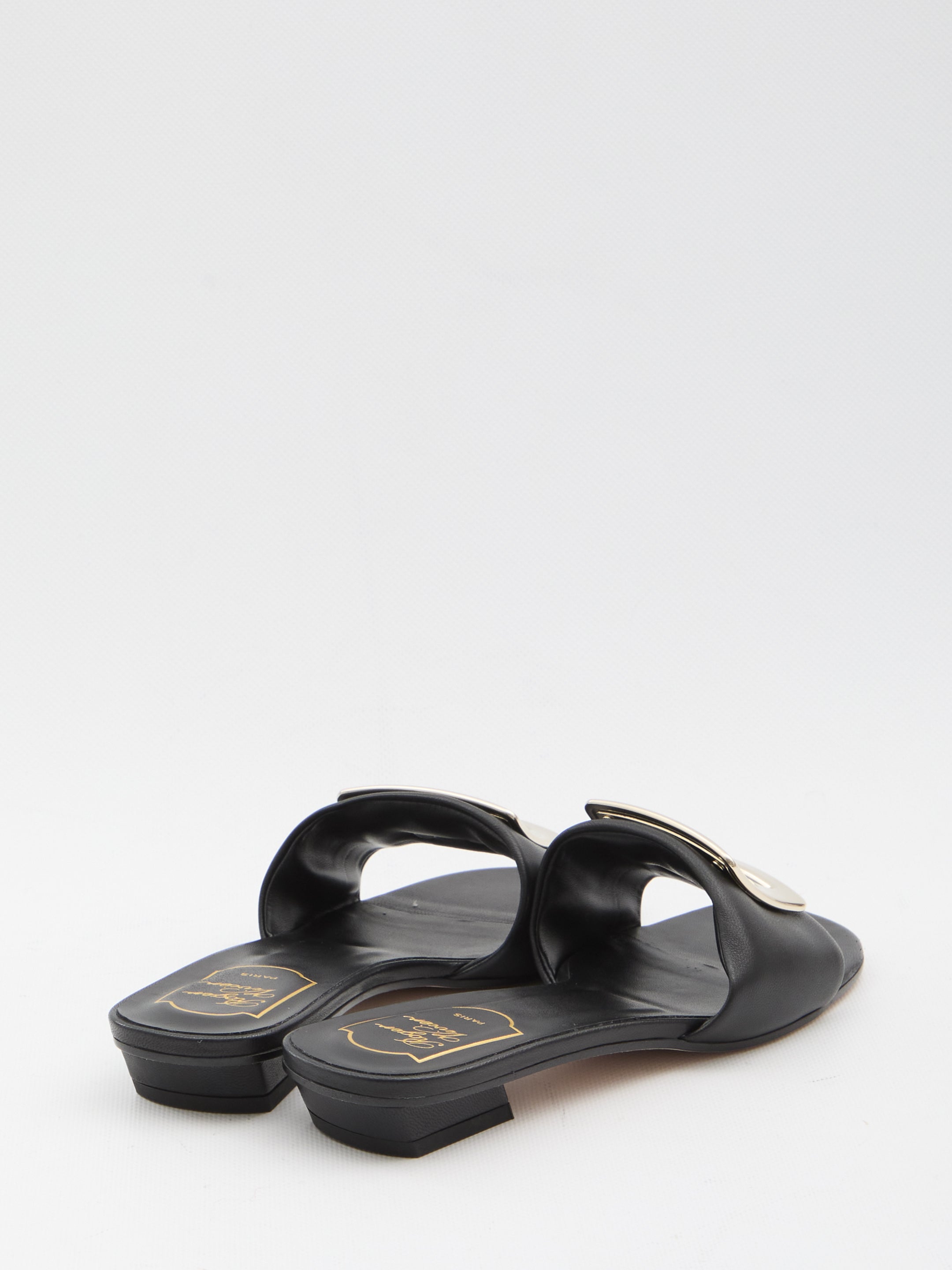 ROGER VIVIER 36 rv leather slides