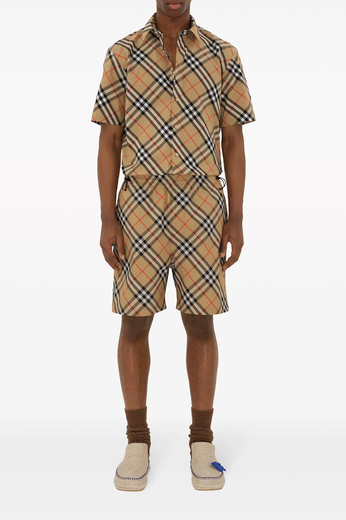 all-over burberry check cotton poplin shirt