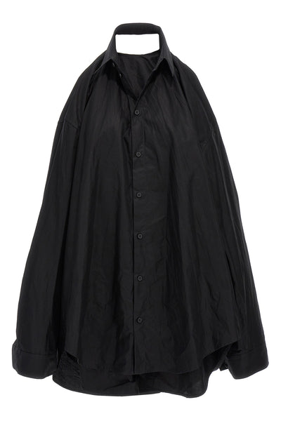 suspended dress in cotton poplin