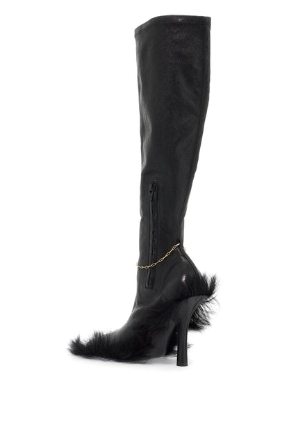 slinky leather high legging boots