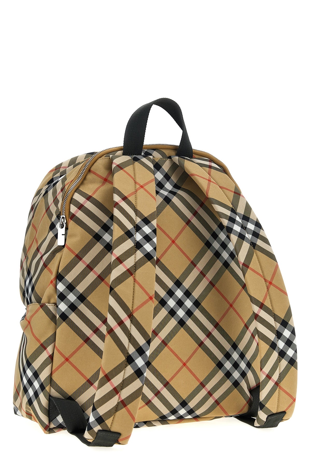 check fabric backpack