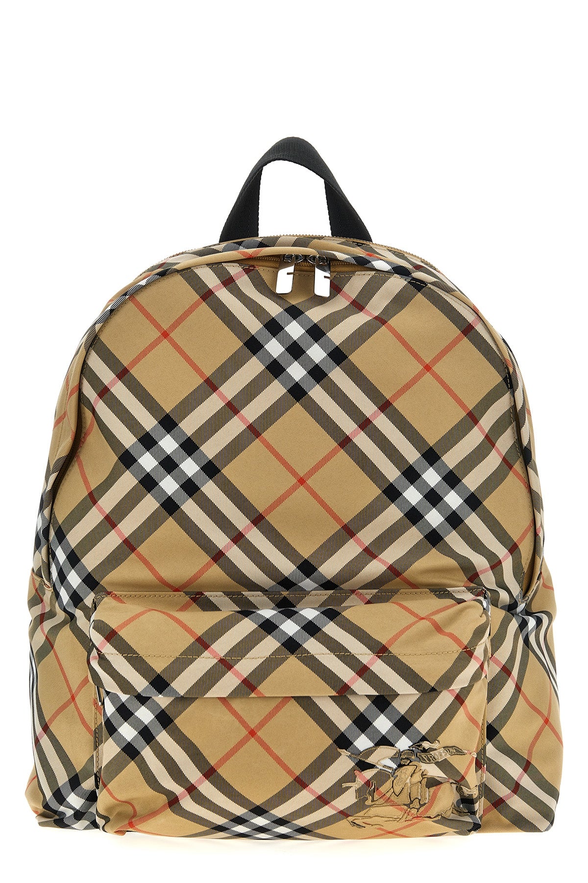 check fabric backpack