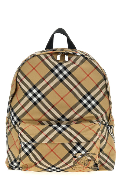 check fabric backpack