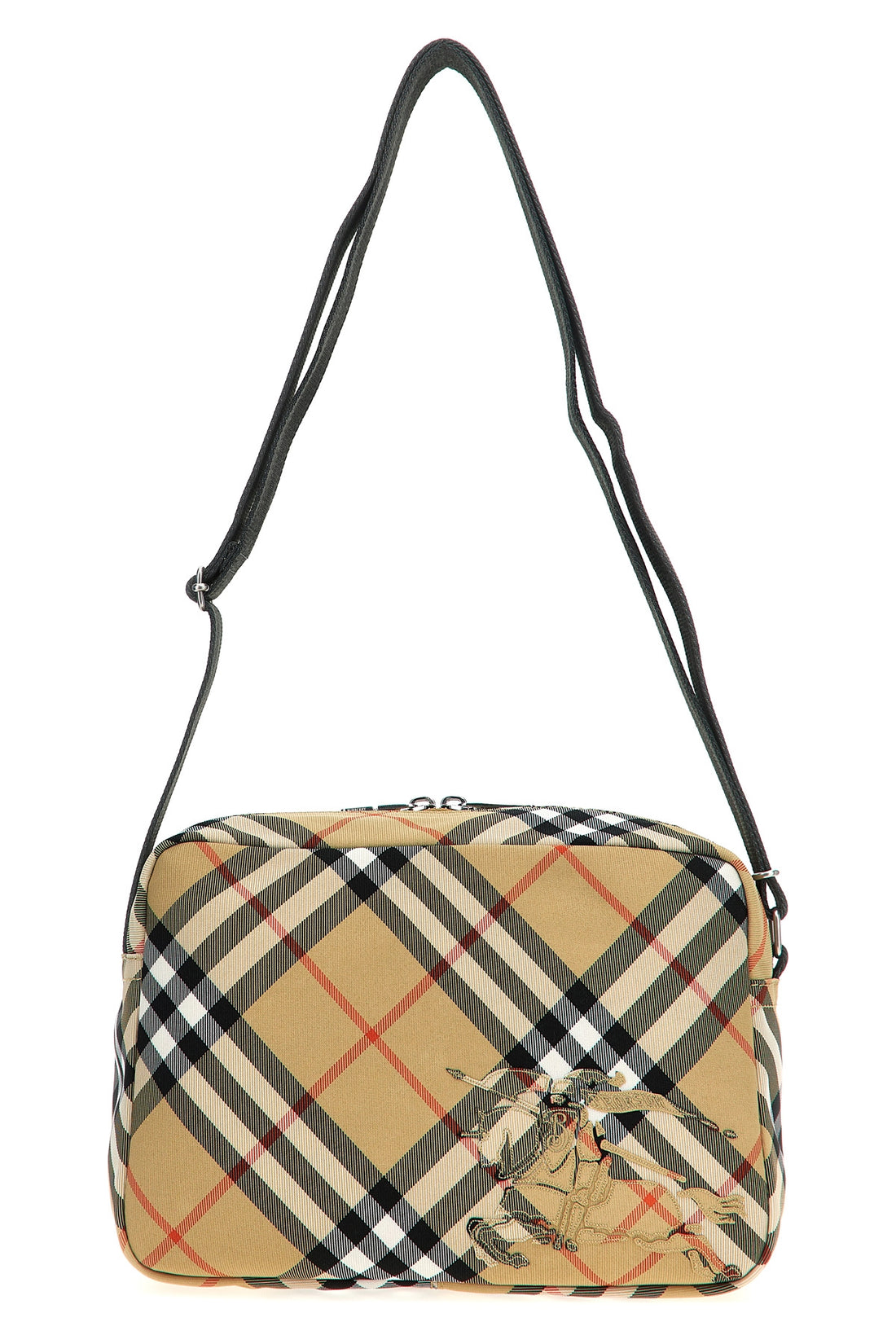 BURBERRY OS check print fabric shoulder strap