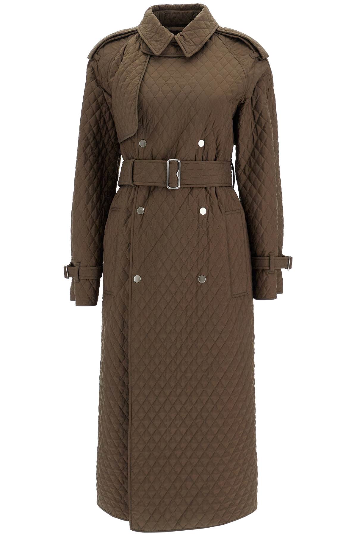 long quilted trench coat