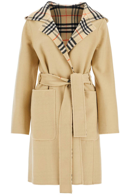 reversible wool coat with lap