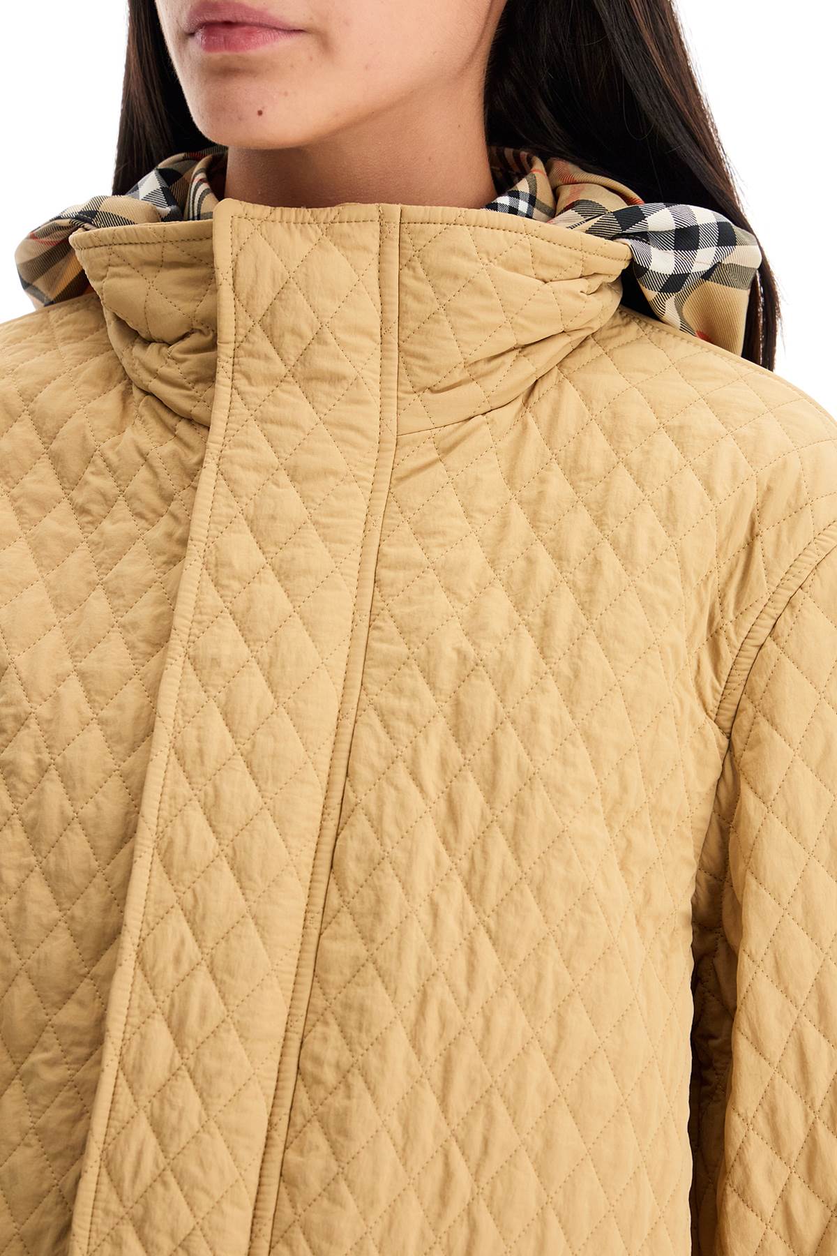 quilted jacket with removable hood