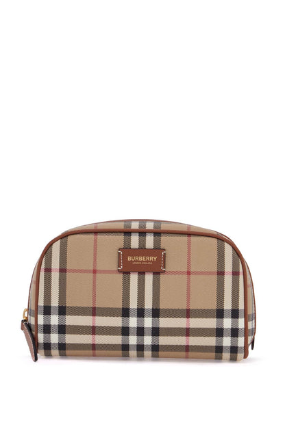 small beauty case with check pattern