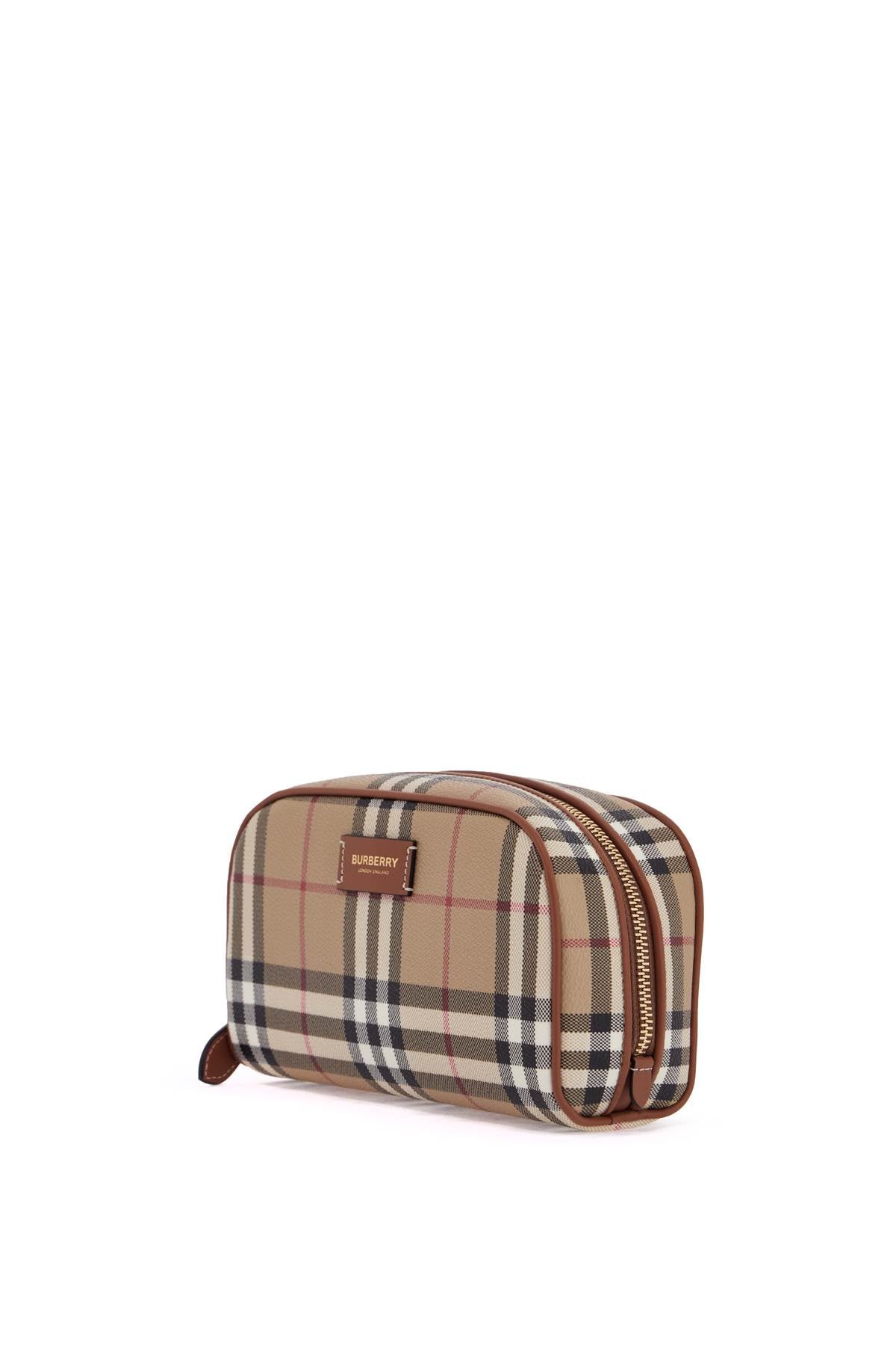 small beauty case with check pattern