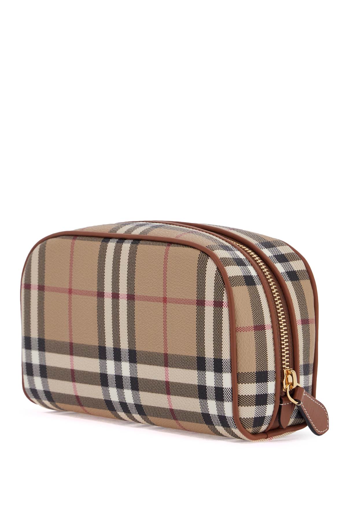 small beauty case with check pattern