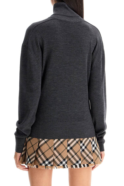 high-neck wool pullover sweater