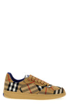 terrace check sneakers in cotton blend twill
