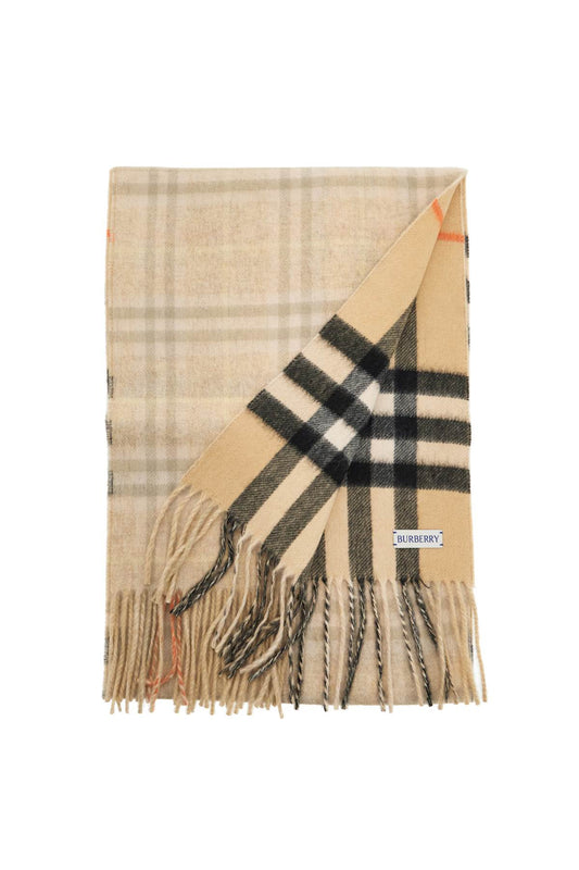 check reversible cashmere scarf