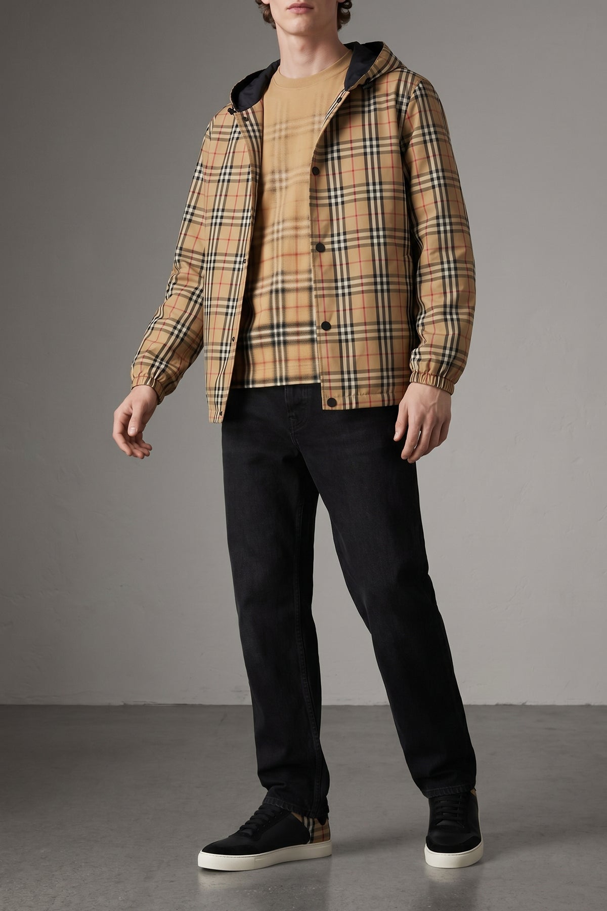 solid color reversible rainford nylon jacket