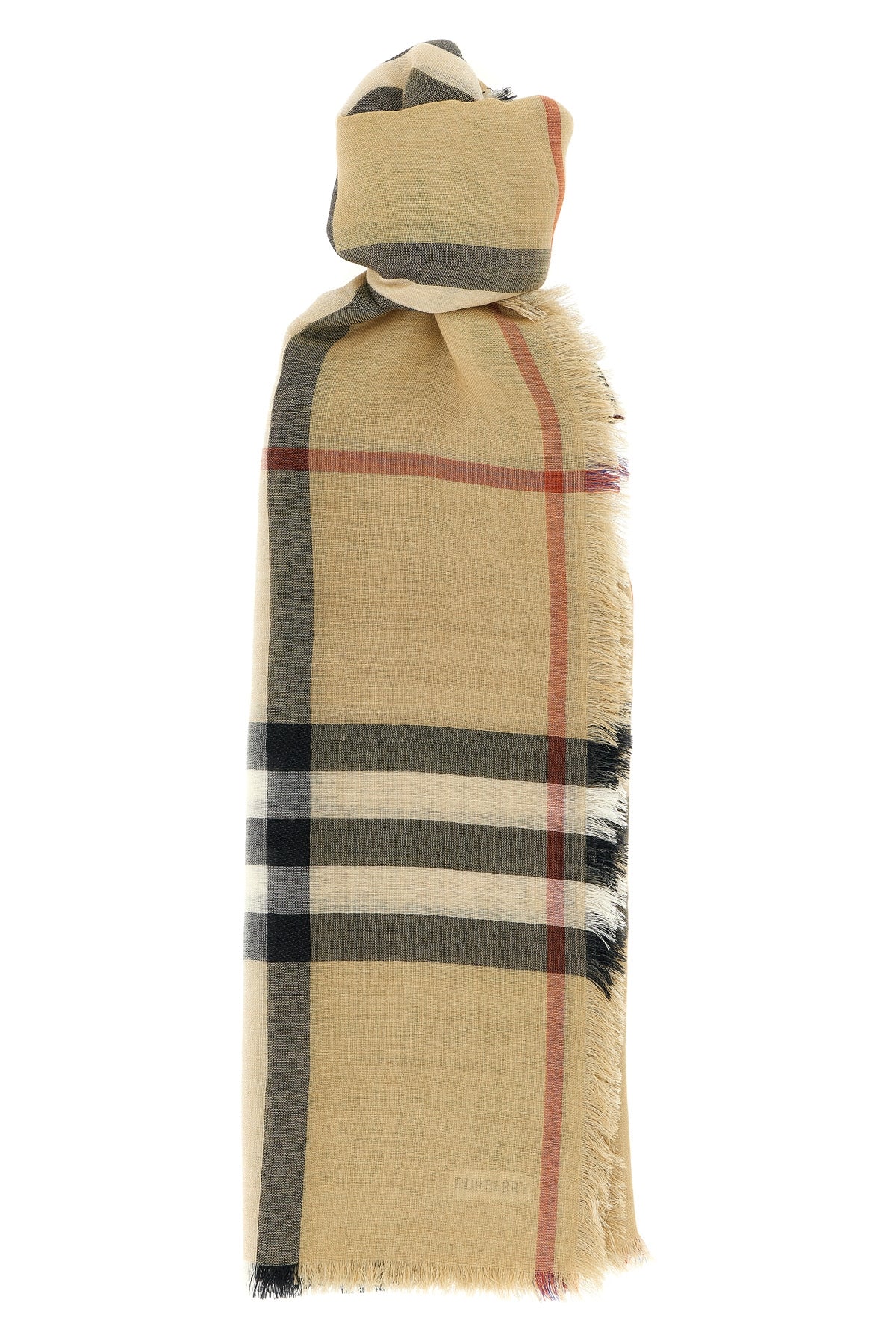 reversible wool and silk muslin scarf