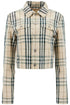 cropped checkered jacket for