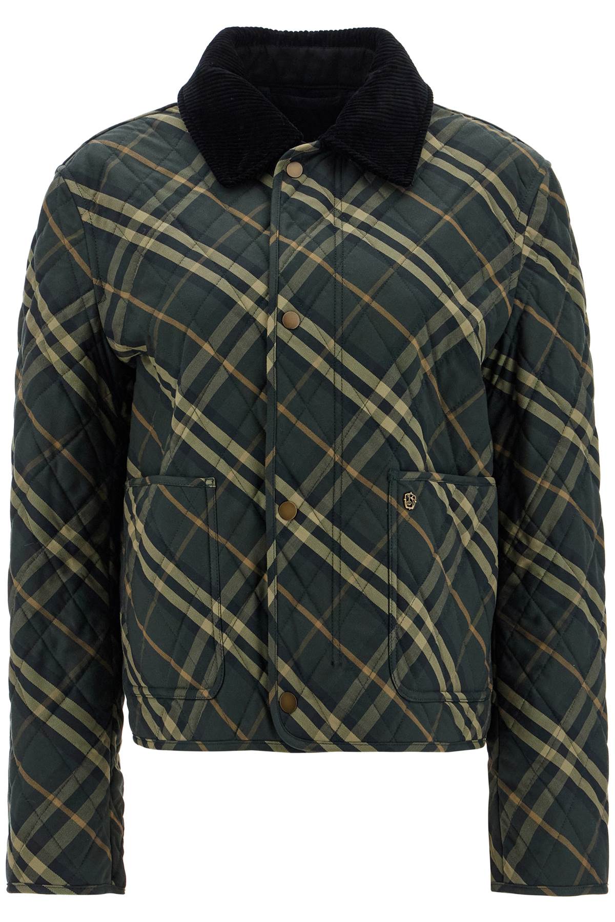 country check quilted cropped jacket