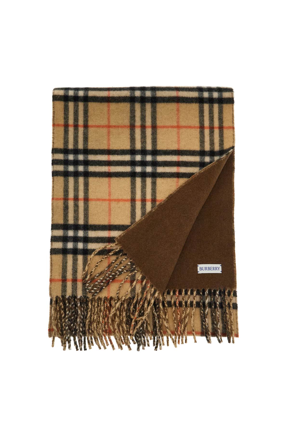 reversible cashmere check scarf