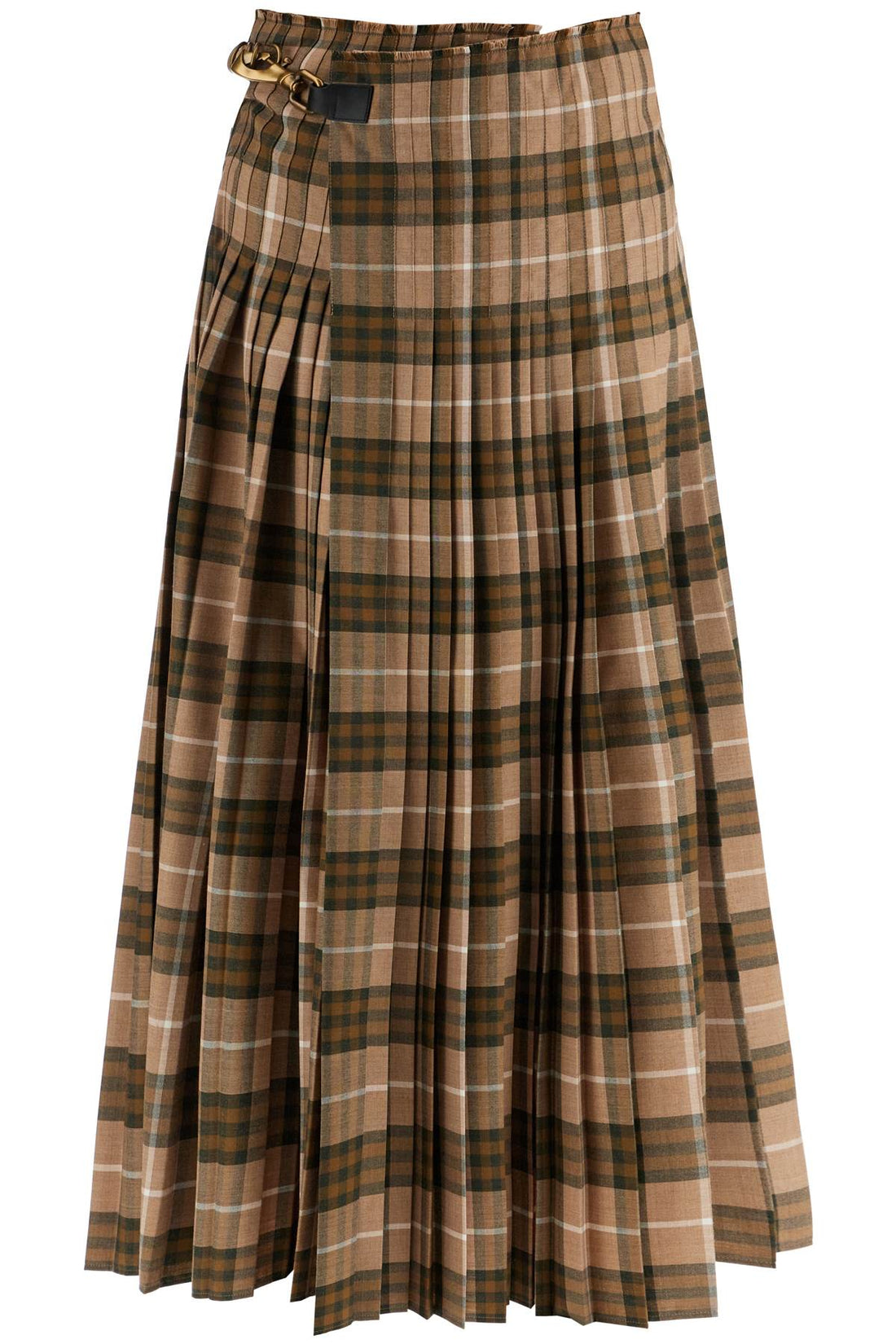 ered wool blend maxi kilt skirt