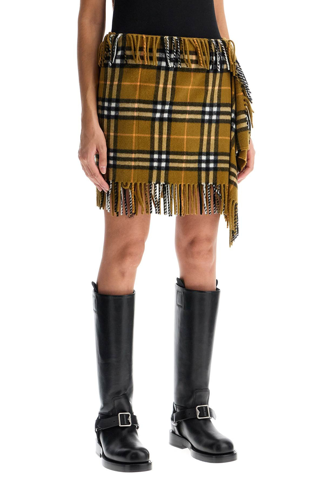 ered wool and cashmere scarf-style mini skirt