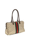 large horsebit web top handle bag