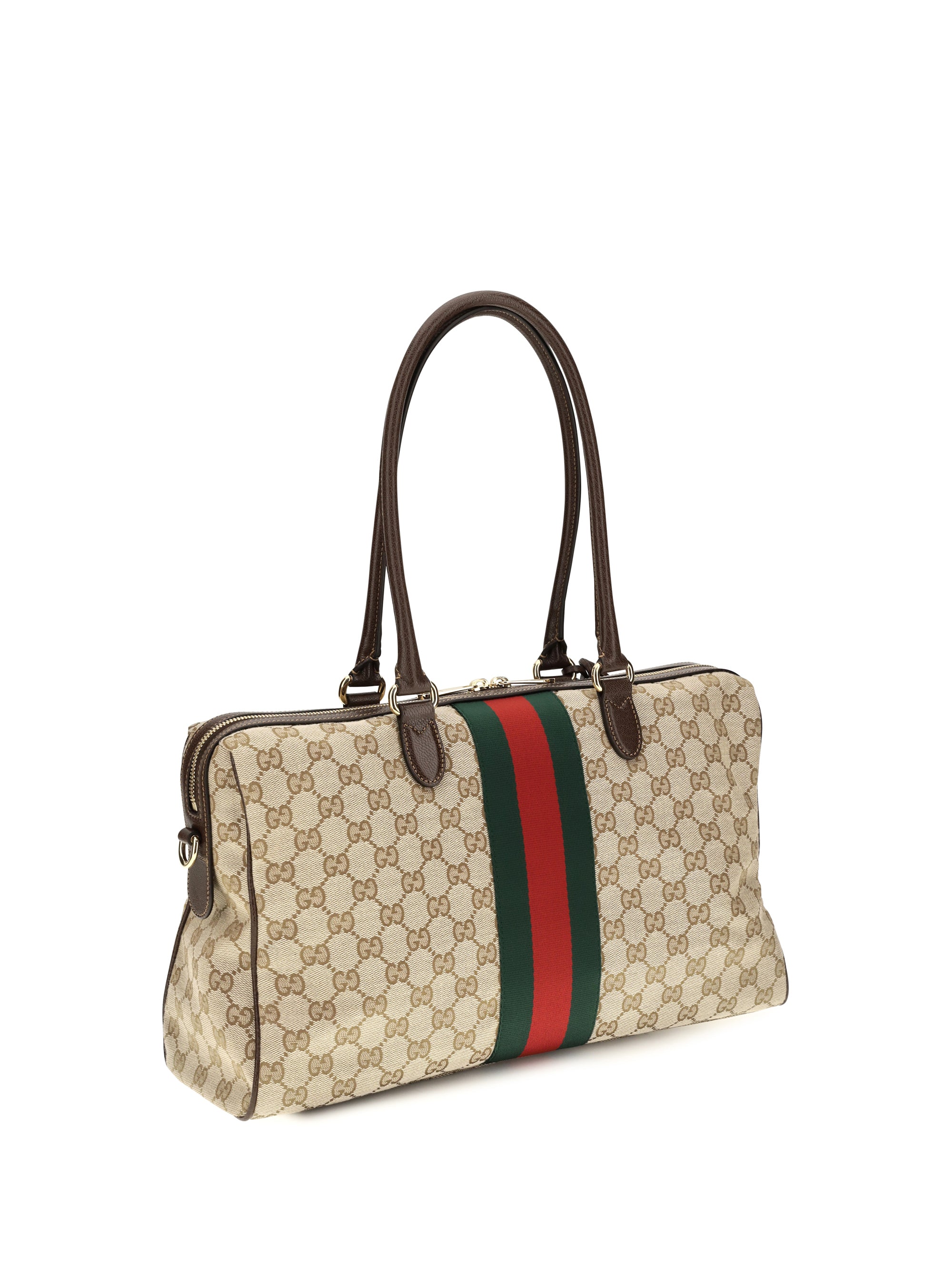 large horsebit web top handle bag