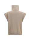 high-neck zip cardigan