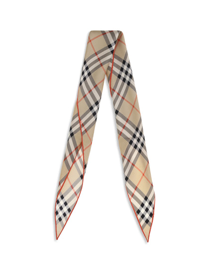 BURBERRY OS silk check scarf 