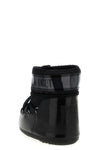 icon low glance water-repellent satin and pvc ankle boots