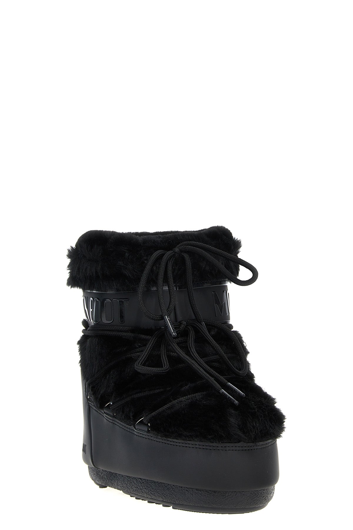 ltrack tube faux fur leather and faux fur ankle boots