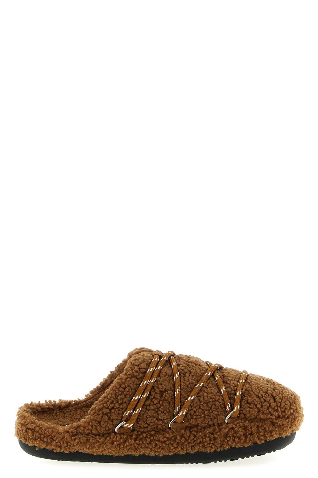 MOON BOOT 37 slippers in teddy-effect fabric