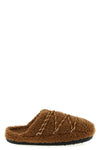slippers in teddy-effect fabric
