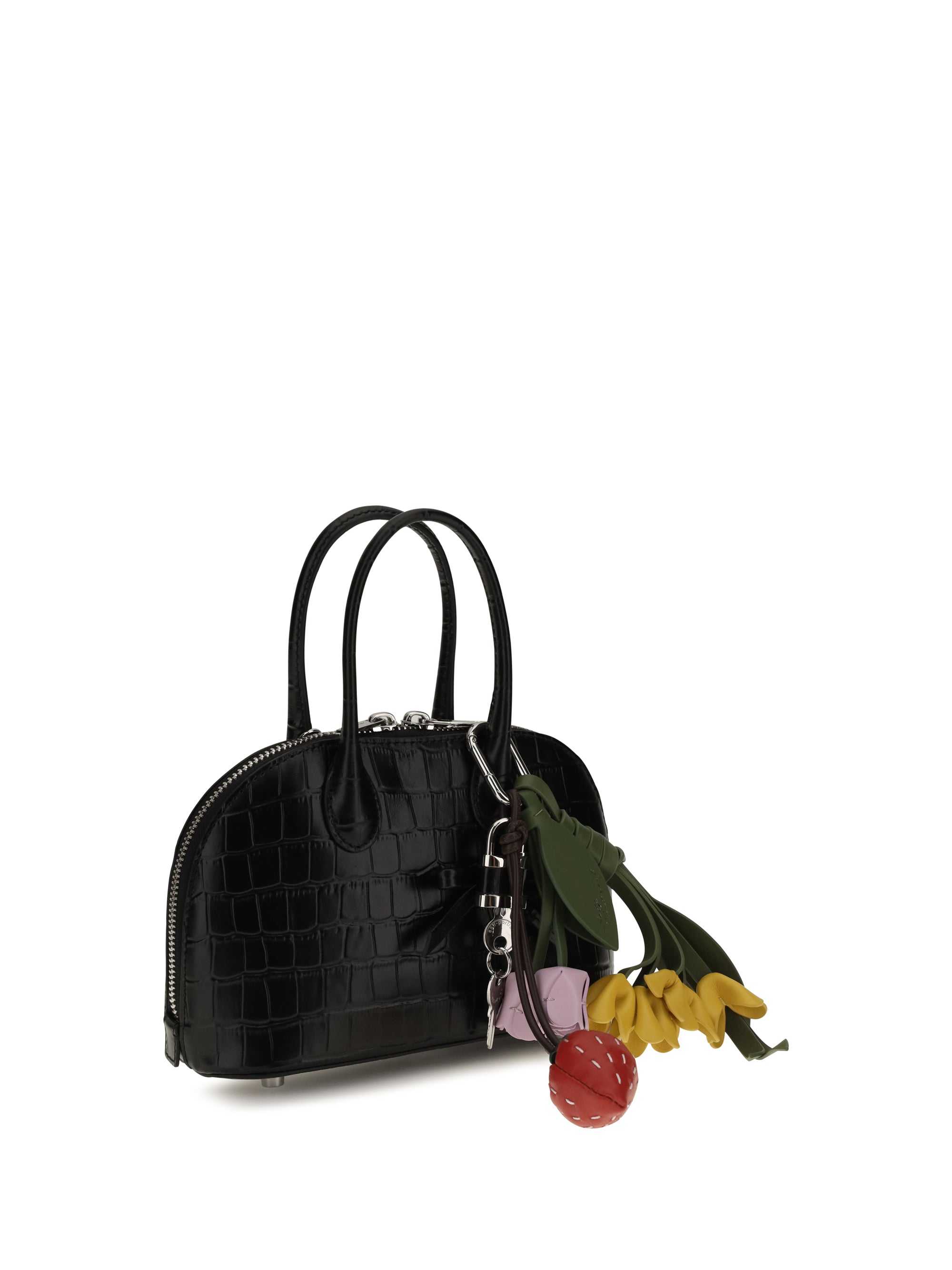 toast crocodile-effect leather handbag