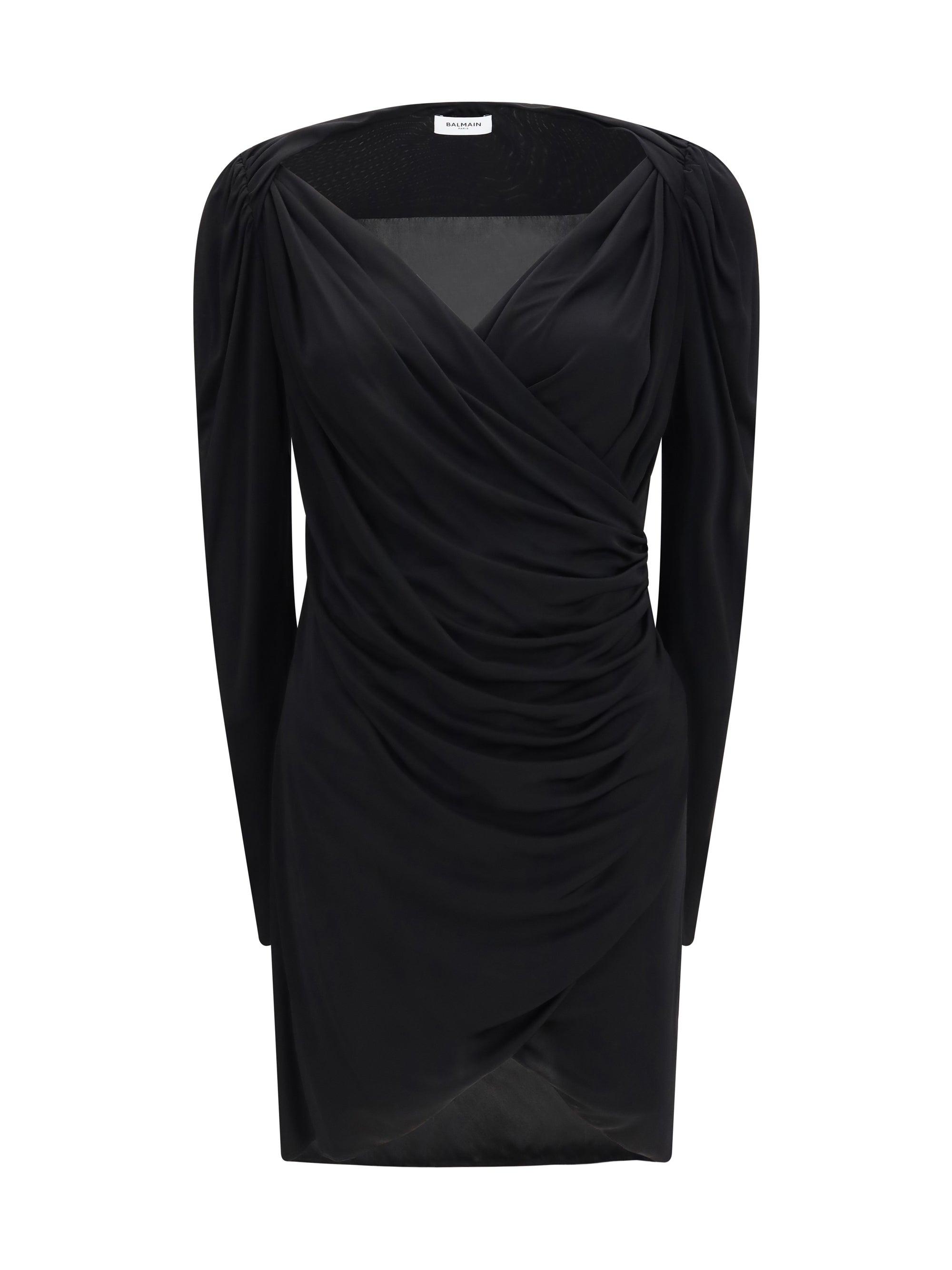 draped jersey mini dress