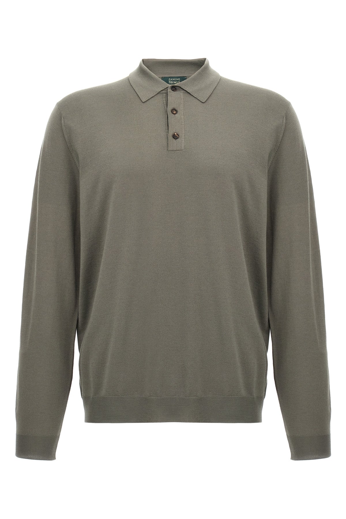 wool knit polo shirt