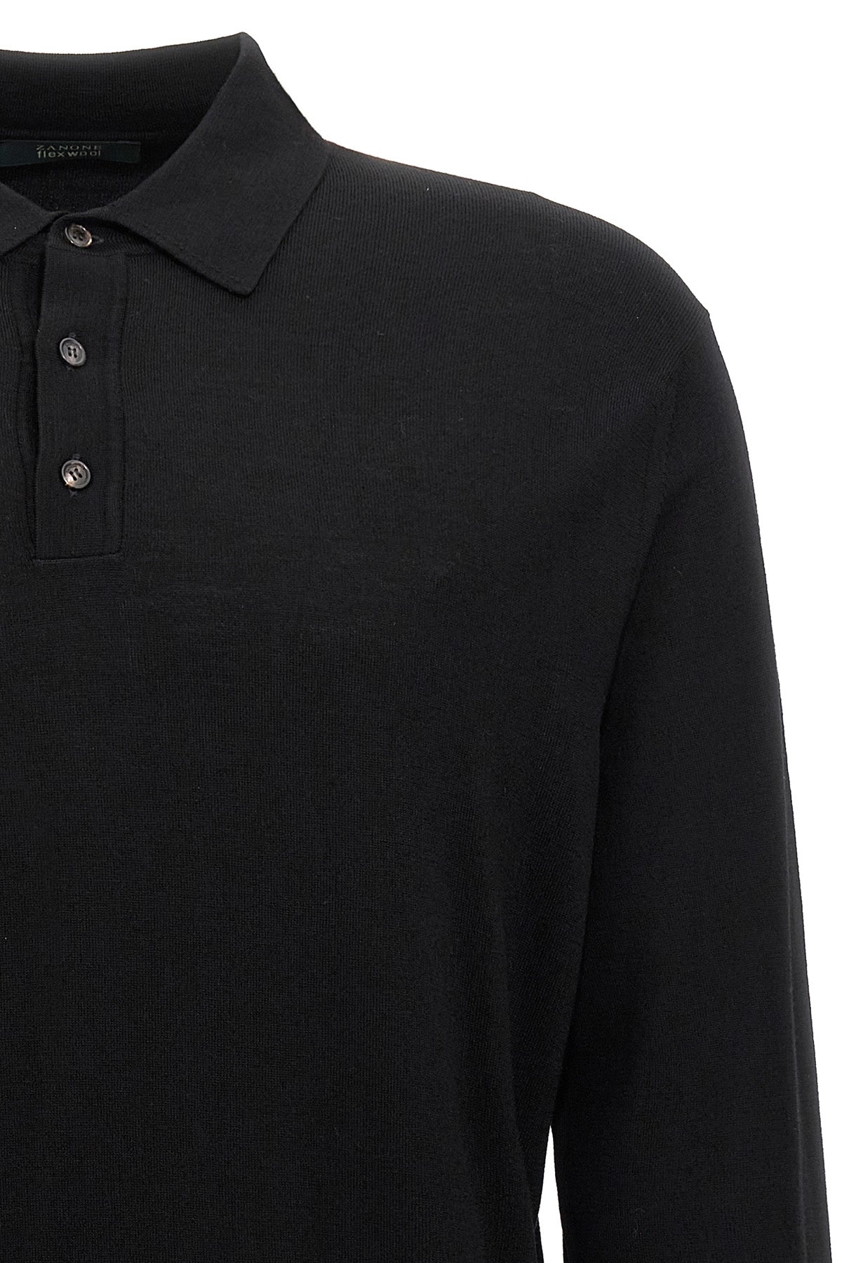 wool knit polo shirt