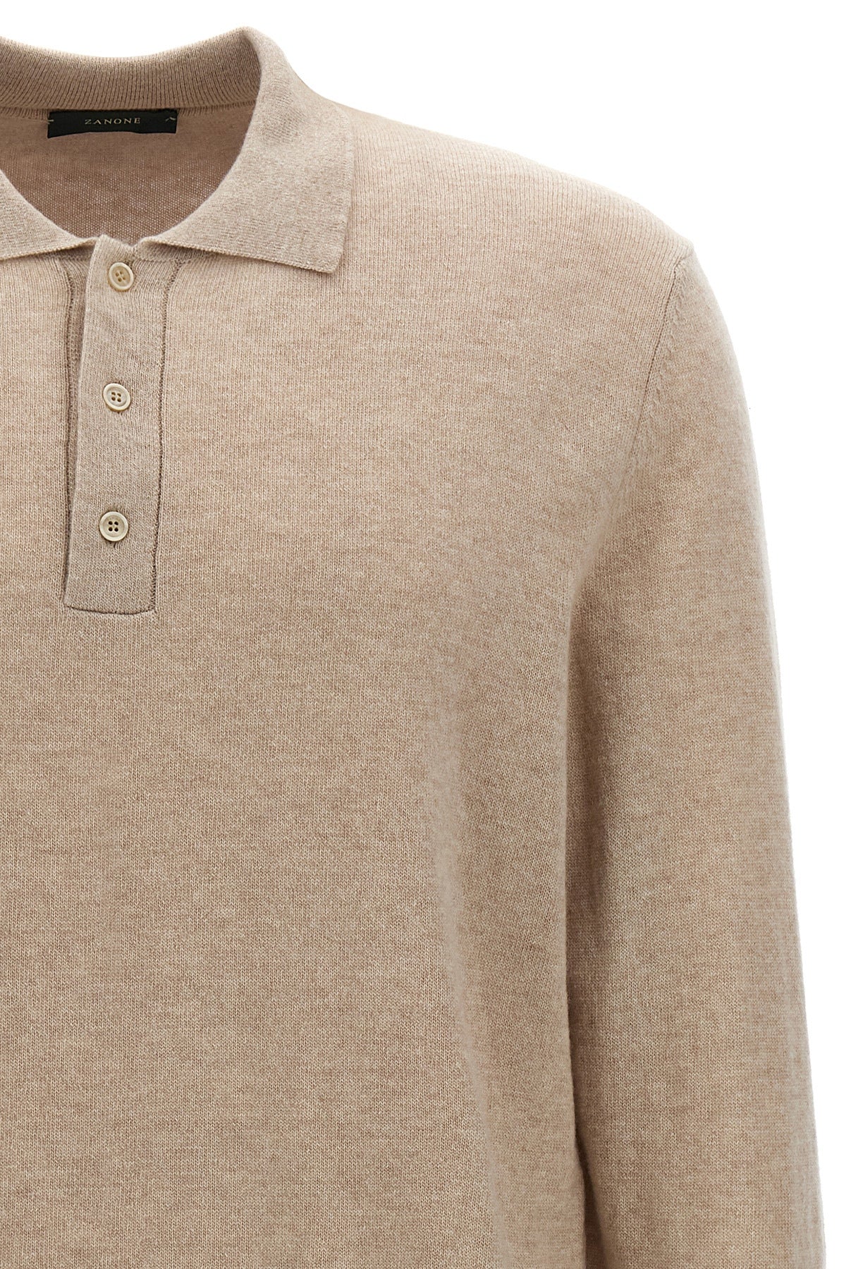 polo shirt in wool and cashmere knit