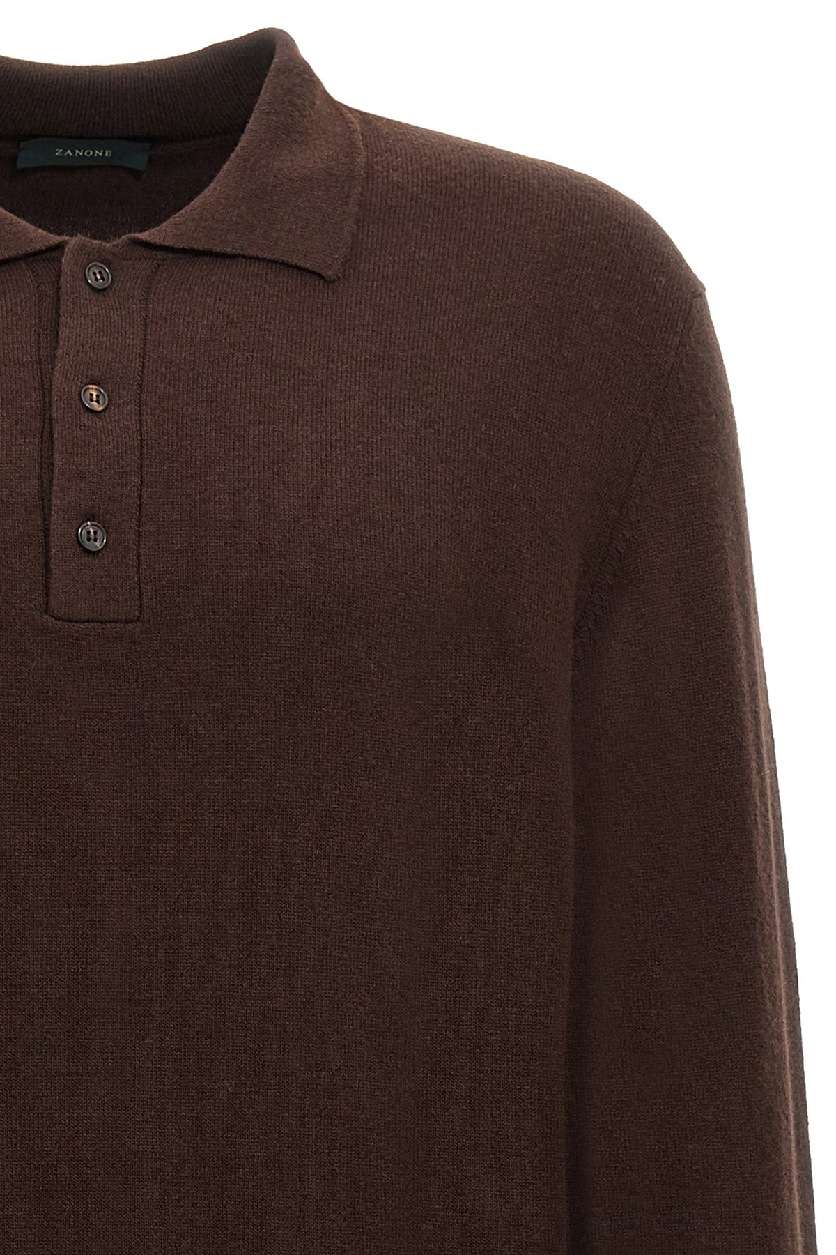 polo shirt in wool and cashmere knit