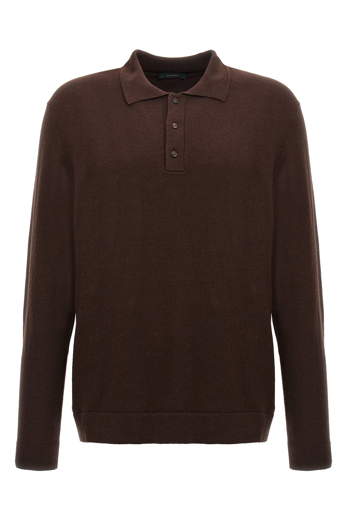 polo shirt in wool and cashmere knit