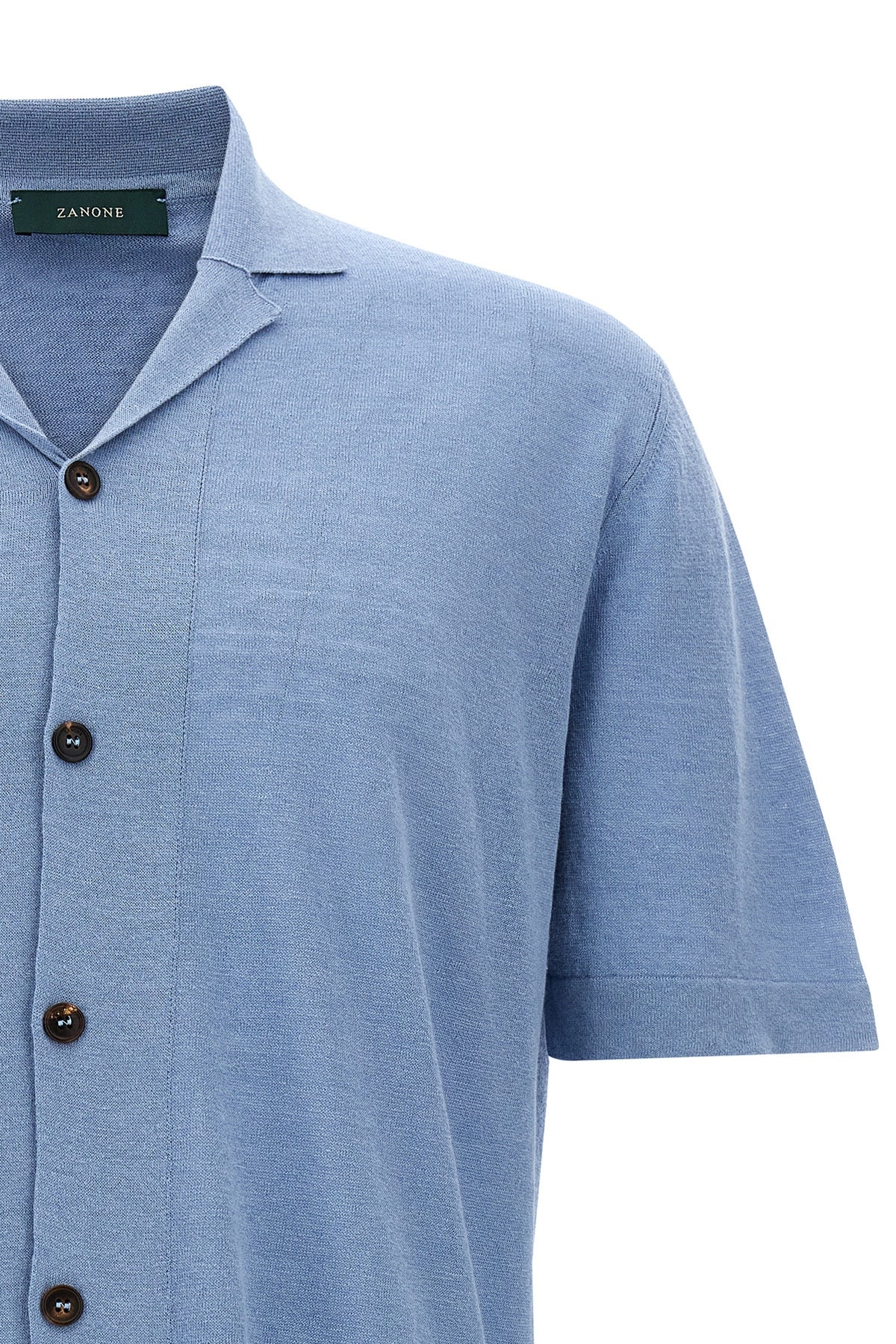 linen blend knit shirt
