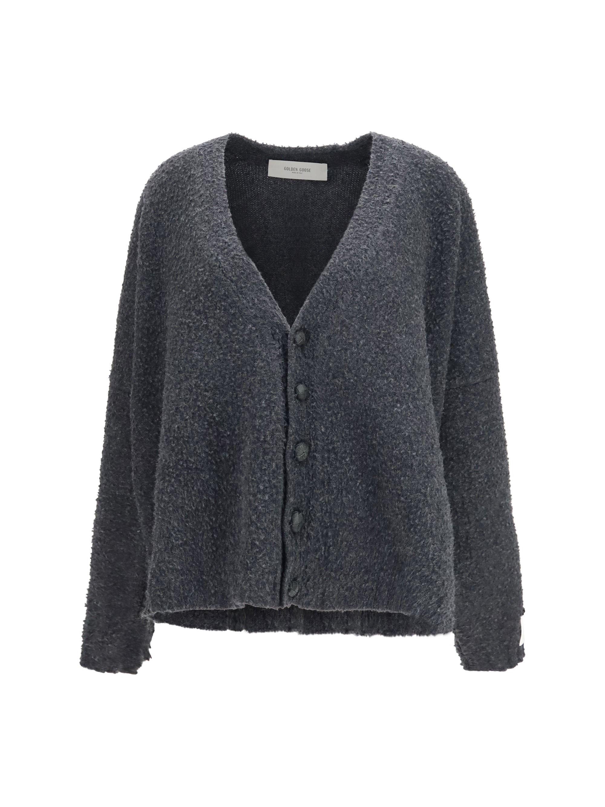 casentino-effect wool cardigan