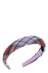 rtw tartan slim headband in padded linen