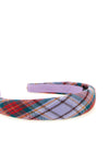 rtw tartan slim headband in padded linen