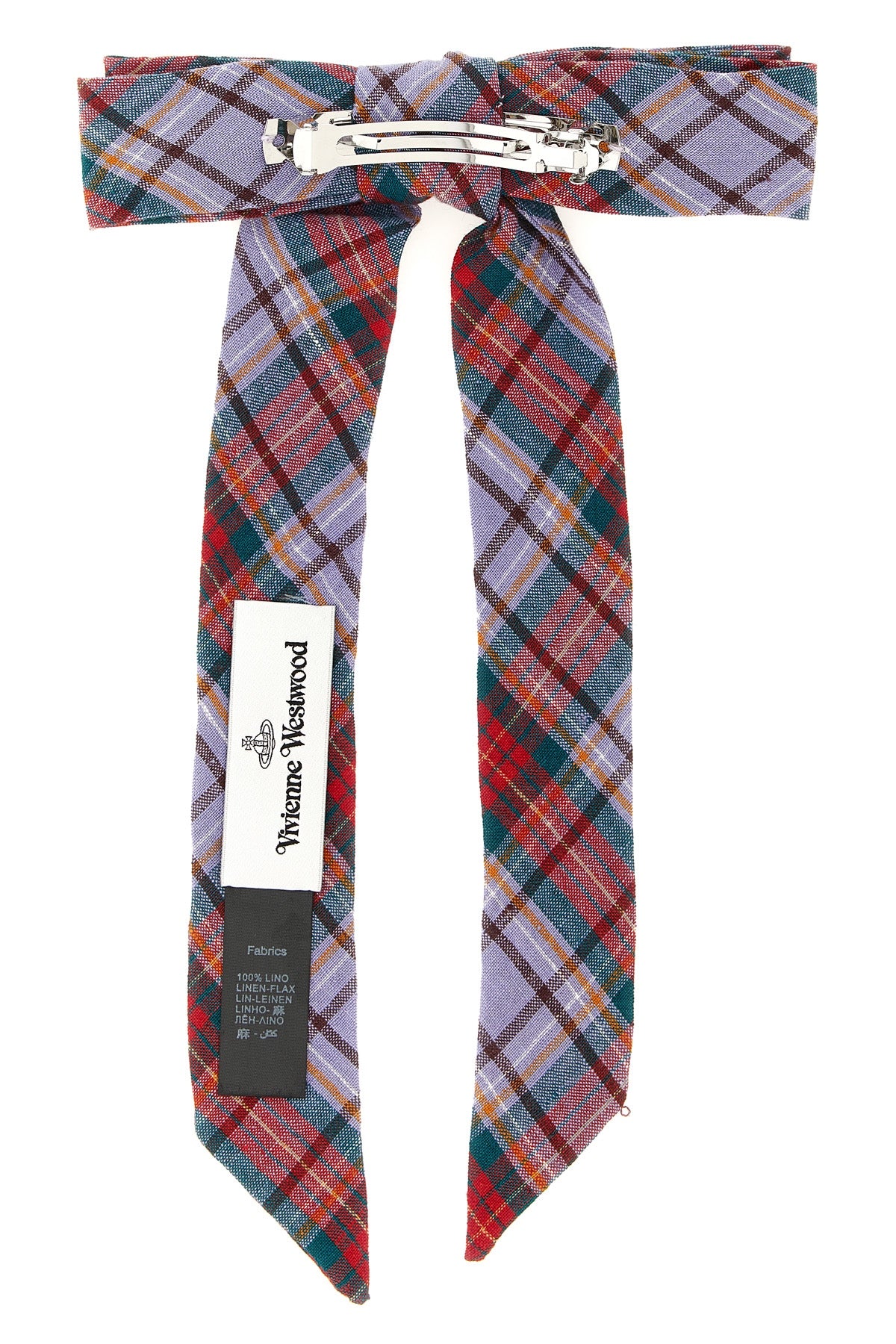 rtw tartan linen hair clip