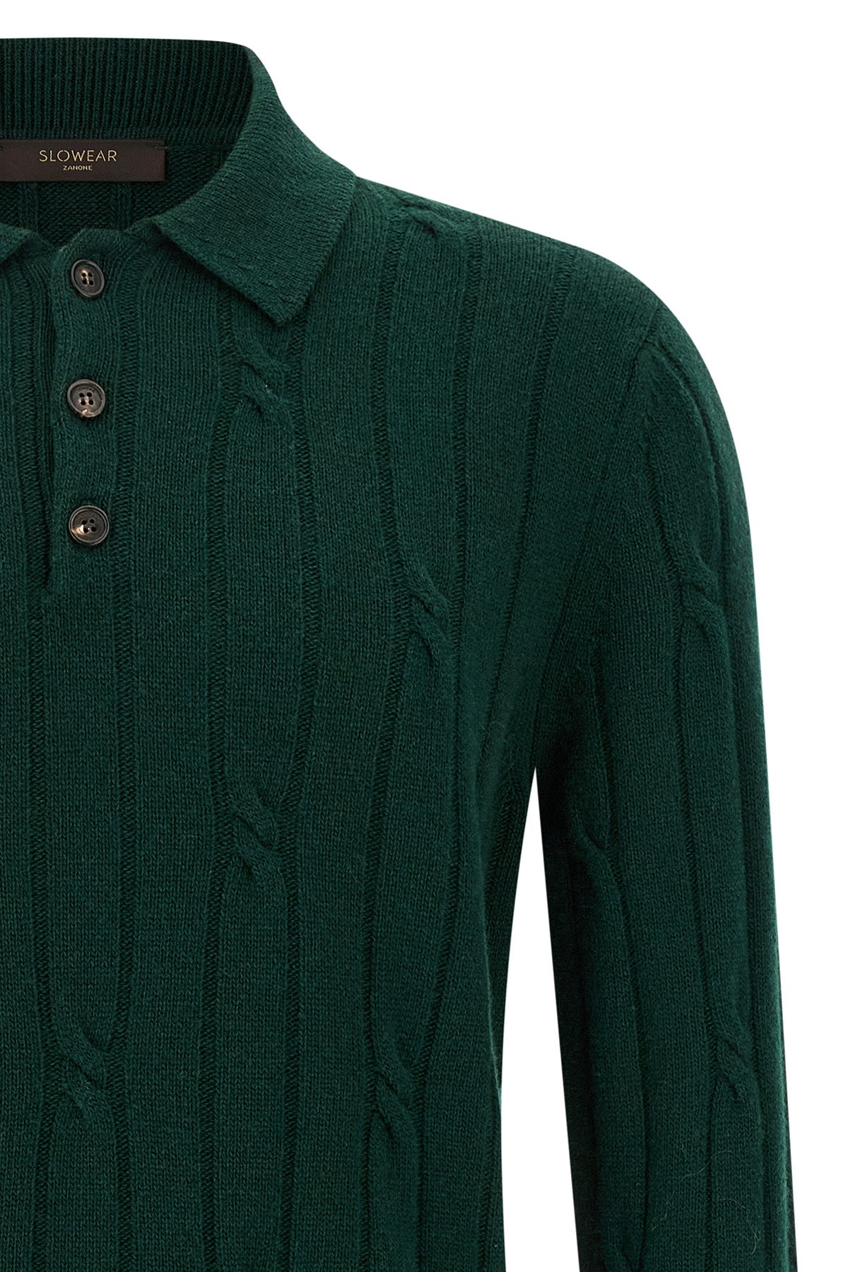 polo shirt in wool and heavy cashmere blend