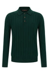 polo shirt in wool and heavy cashmere blend