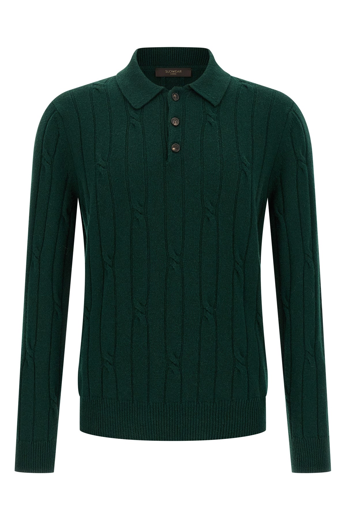 polo shirt in wool and heavy cashmere blend
