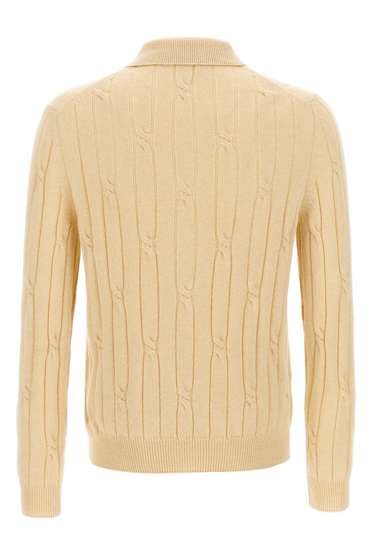 polo shirt in wool and heavy cashmere blend