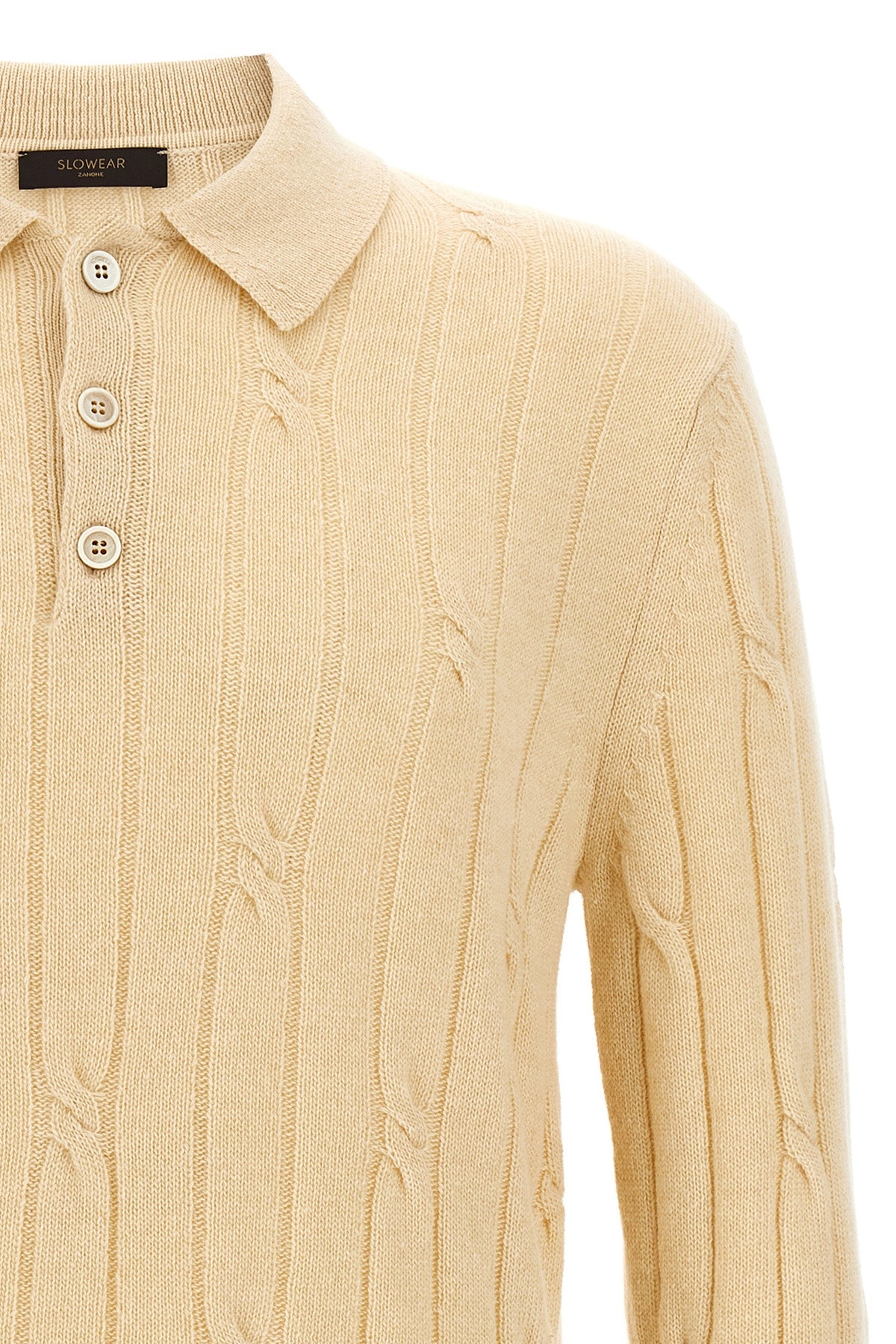 polo shirt in wool and heavy cashmere blend