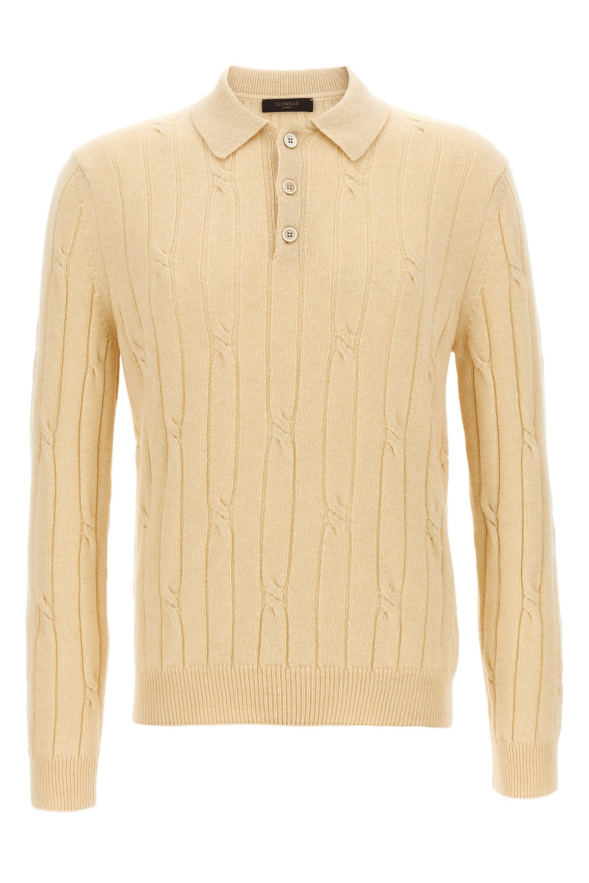 polo shirt in wool and heavy cashmere blend